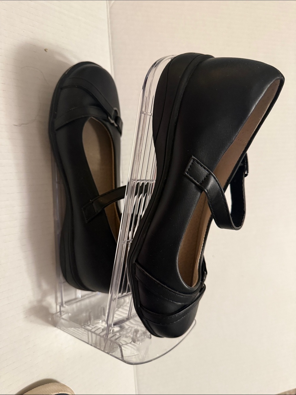 Laura Ashley Black Mary Jane Flats with Platform Sole
